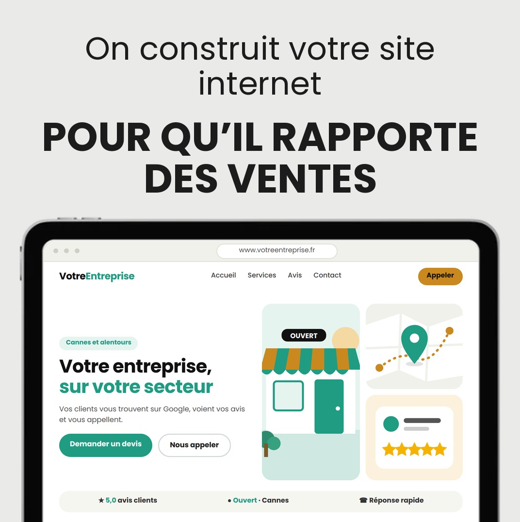 Exemple de site internet pour votre entreprise : on construit votre site pour qu'il rapporte des ventes